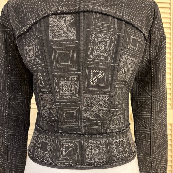 Elie Tahari Jacket Embroidered Gray XS - Picture 6 of 13